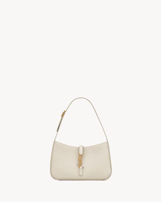 Saint Laurent White Le 5 À 7 Hobo-Bag Aus Glattleder