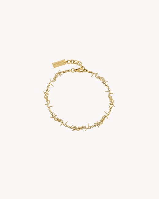 Saint Laurent Metallic Cassandre Multi Charm Bracelet