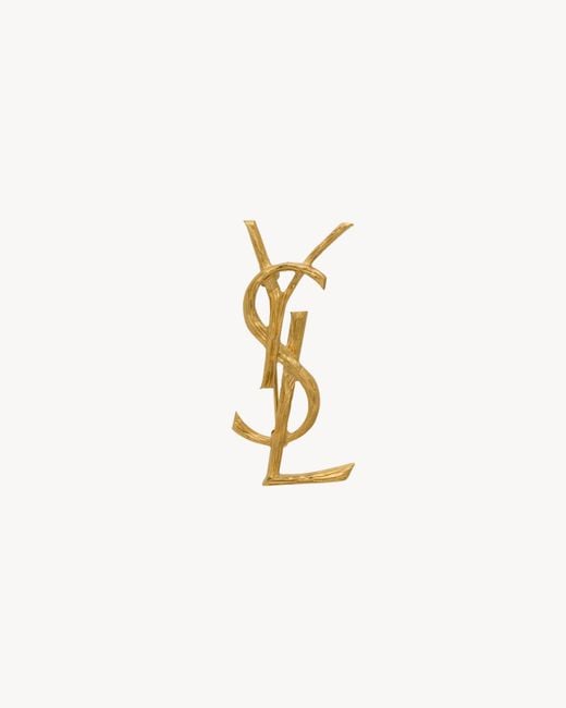 Saint Laurent White Cassandre Brooch