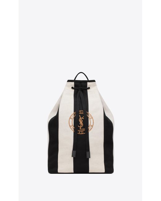 Saint Laurent Black Rive Gauche Sling Bag In Canvas for men