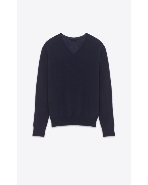Saint Laurent Blue V-neck Weater