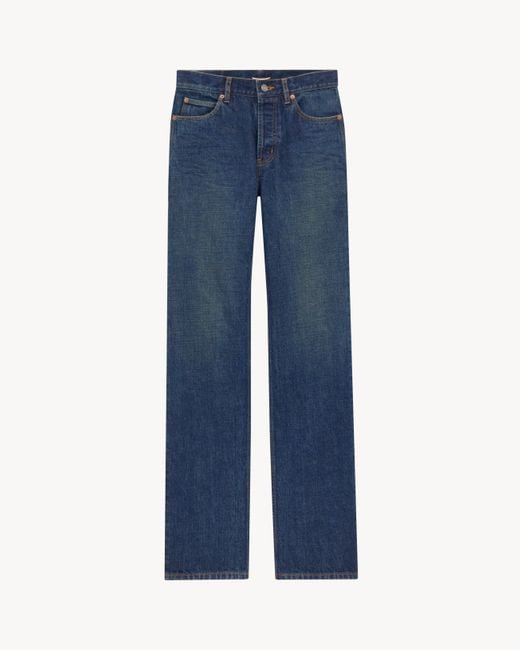 Jeans A Vita Bassa Nico di Saint Laurent in Blue