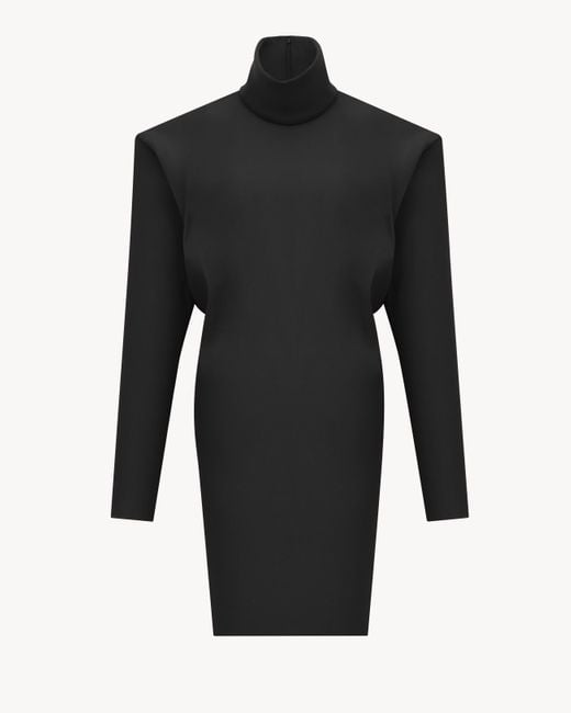Saint Laurent Black Silk-Blend Mini Dress