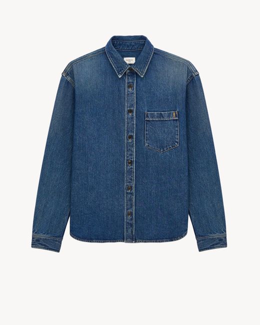 Saint Laurent Blue Cassandre Shirt for men