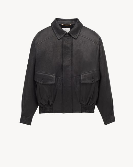 Saint Laurent Saint Laone Sizerent ボンバージャケット（バブルラムスキン） Black