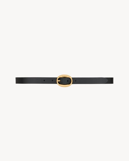 Saint Laurent White Oval Buckle Belt