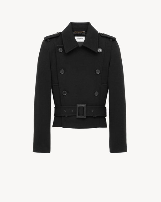 Veste Officier En Jersey Saint Laurent en coloris Black