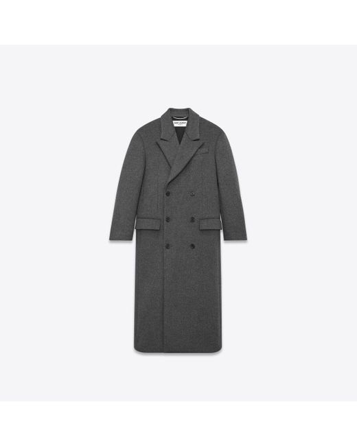 Saint Laurent Oversize-mantel aus wolle grau in Grau für Herren | Lyst DE