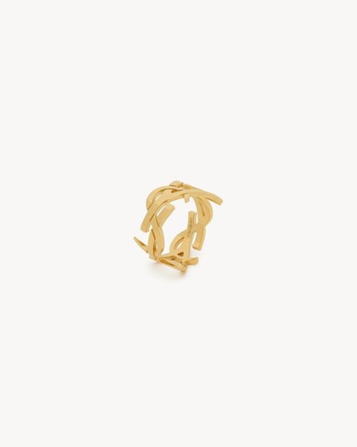 Saint Laurent Metallic Cassandre Tuchring Aus Metall Gelb