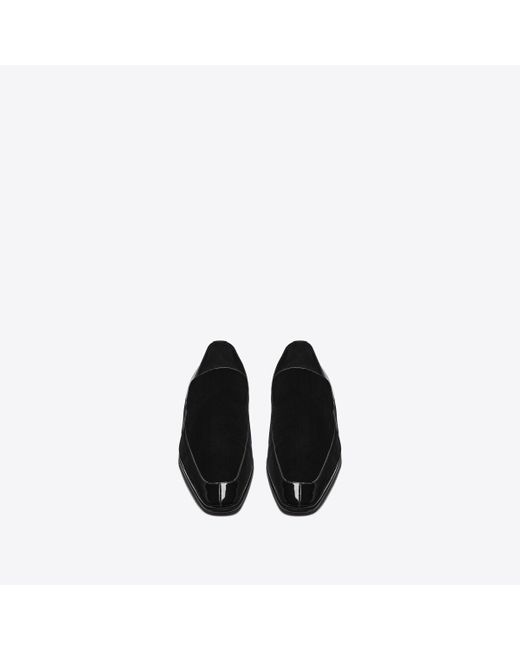 Saint Laurent Gabriel loafer aus lackleder nd samt schwarz in Black für Herren