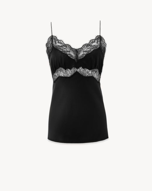 Saint Laurent Black Lingerie Top