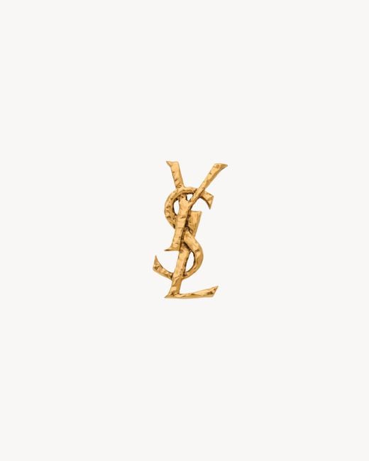 Orecchino Singolo A Clip Cassandre di Saint Laurent in Metallic