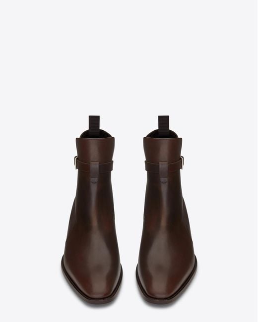 Saint Laurent Wyatt 30 Jodhpur Boot In Brown Leather for Men | Lyst