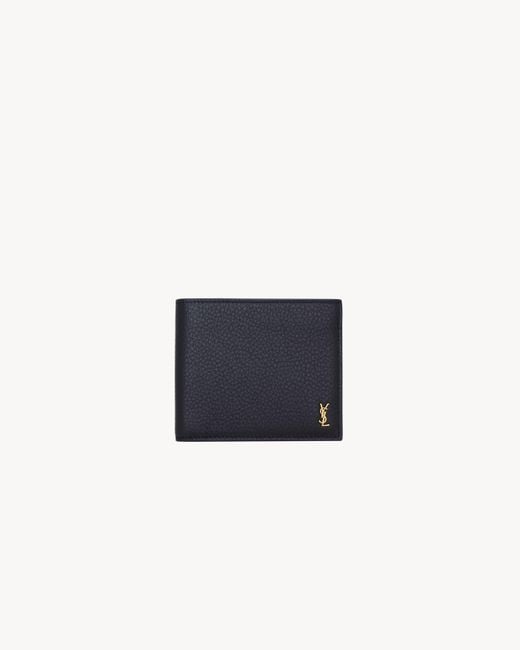 Saint Laurent White Tiny Cassandre East/West Wallet for men
