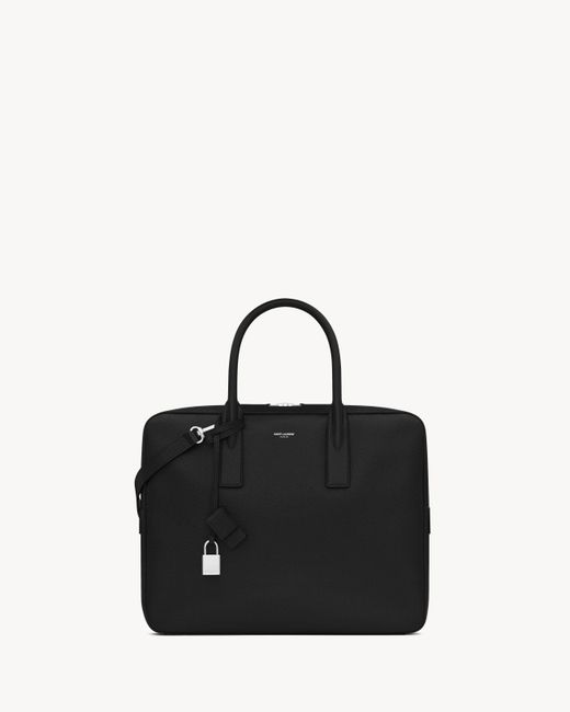 Saint Laurent Black Museum Small Flat Briefcase for men