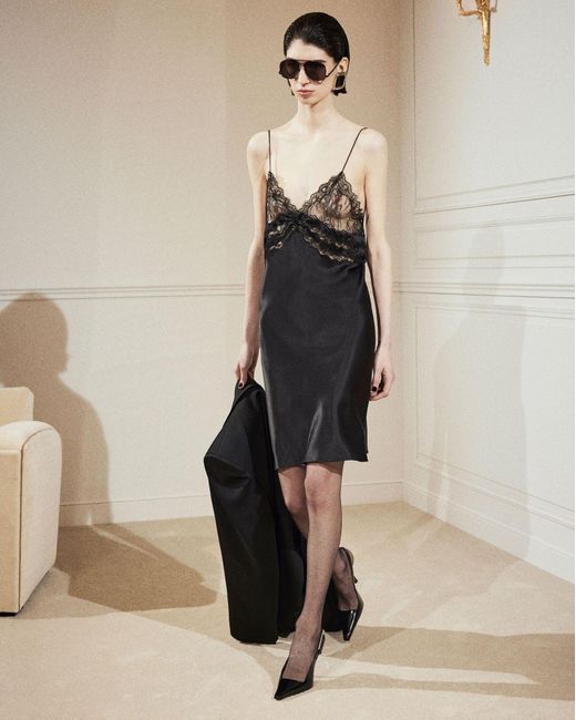 Saint Laurent Black Lingerie Dress