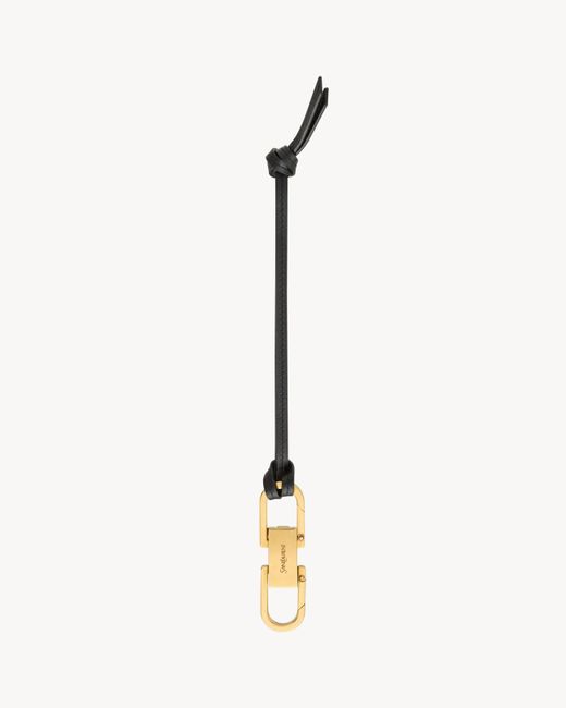 Saint Laurent White Kiss Kiss Key Chain for men
