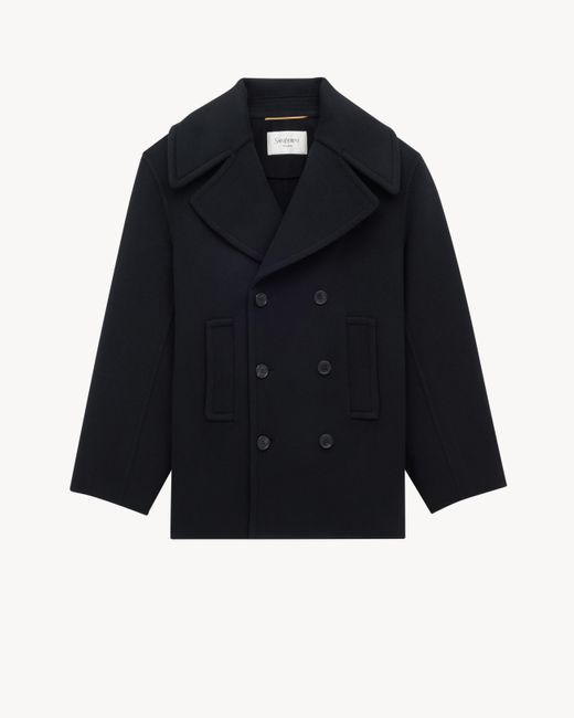 Saint Laurent ピーコート（ウール） ブラック Blue