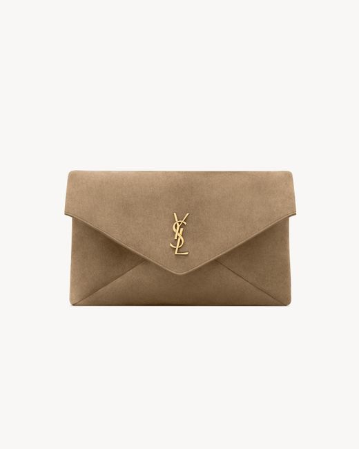Saint Laurent Natural Cassandre Large Envelope Pouch