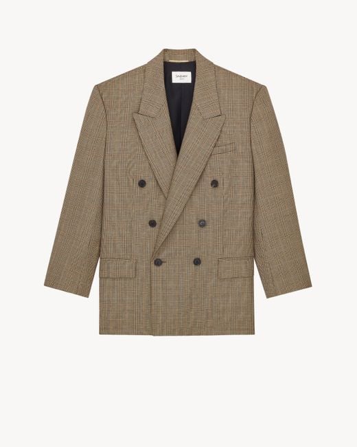 Saint Laurent Brown Double-Breasted Jacket