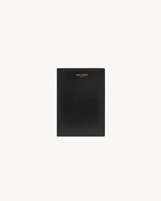Saint Laurent Black Paris Passport Holder