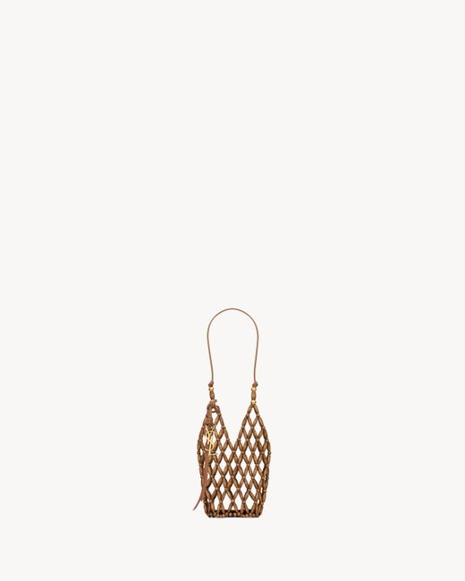 Saint Laurent White Cassandre Mini Bucket