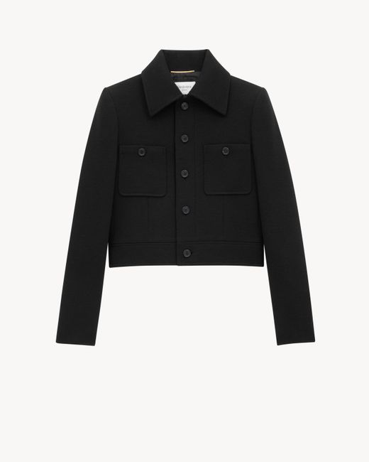Giacca Cropped di Saint Laurent in Black