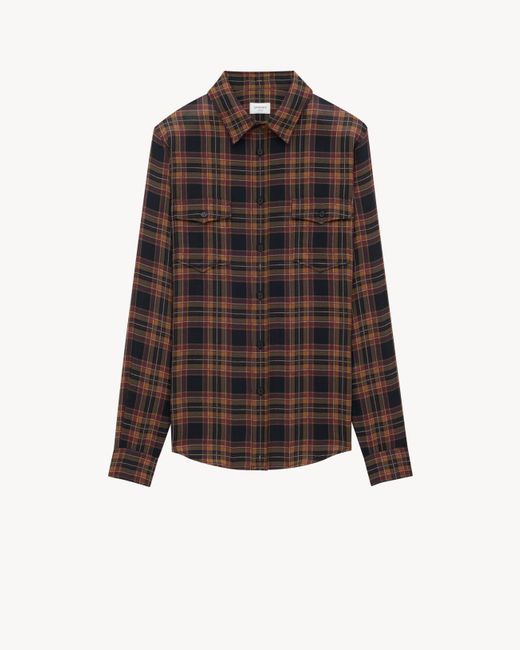 Camicia Cassandre di Saint Laurent in Brown da Uomo