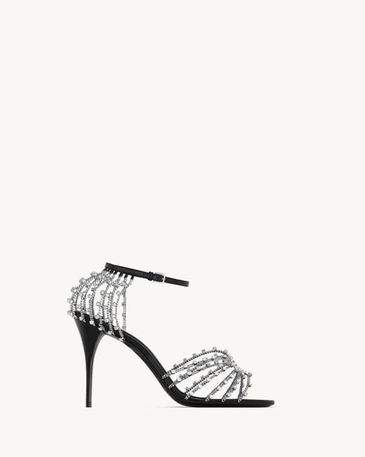Saint Laurent White Babylone Sandals