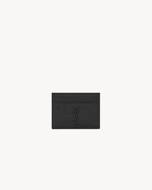 Saint Laurent White Cassandre Card Case for men