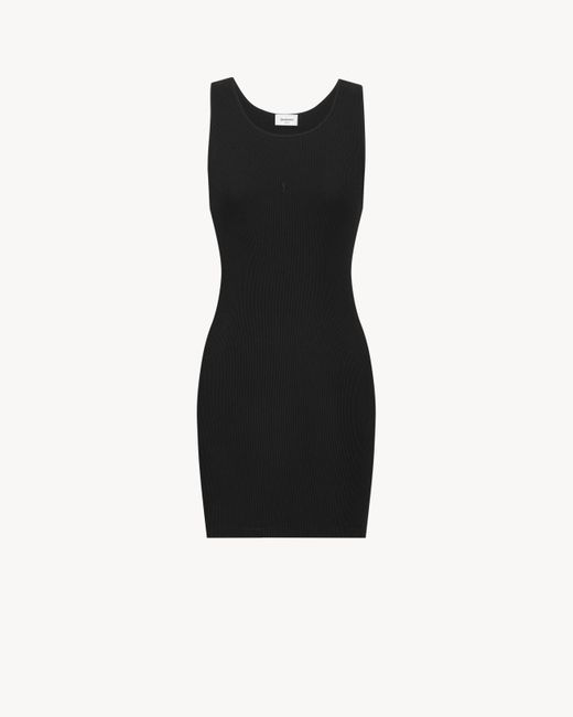 Saint Laurent Black Cassandre Tank Dress
