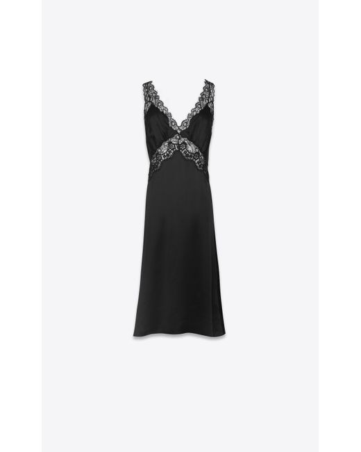 Saint Laurent Black Slip Dress