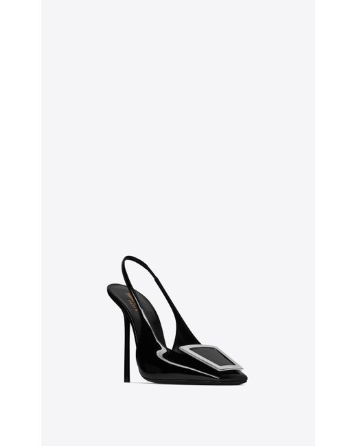 Saint Laurent Maxine Slingback Pumps In Patent Leather in Black | Lyst