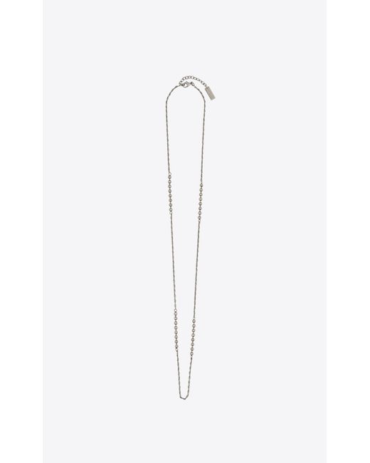 Long wheat chain necklace in metal, Saint Laurent