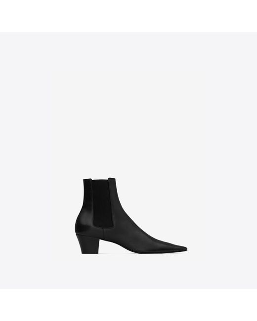 Saint Laurent Rainer chelsea-stiefel aus glänzendem leder schwarz in Black für Herren