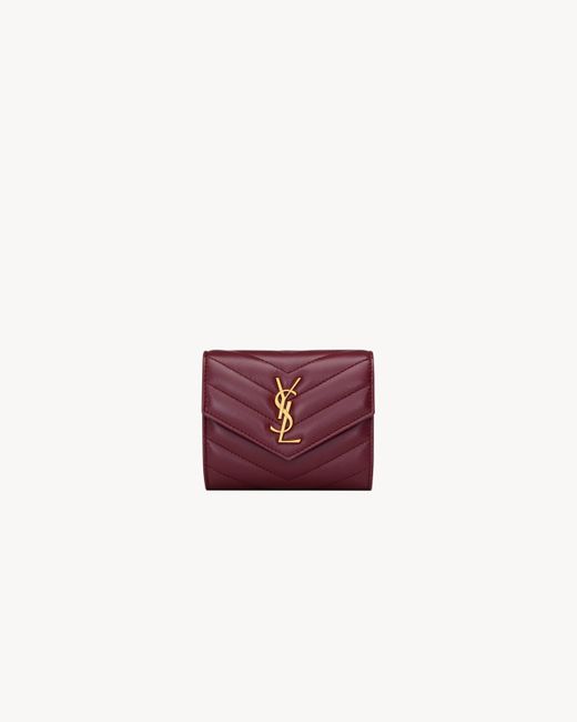 Portafogli Cassandre Multi-Fold di Saint Laurent in Red