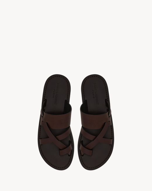 Culver Sandales En Cuir Lisse Saint Laurent pour homme en coloris Black