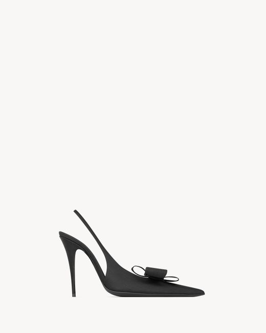 Saint Laurent White Tea Slingback Pumps