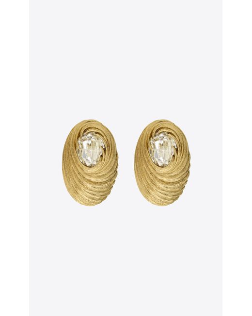 Saint Laurent Multicolor Crystal Cocoon Earrings