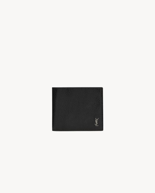 Saint Laurent Black Tiny Cassandre East/West Wallet for men
