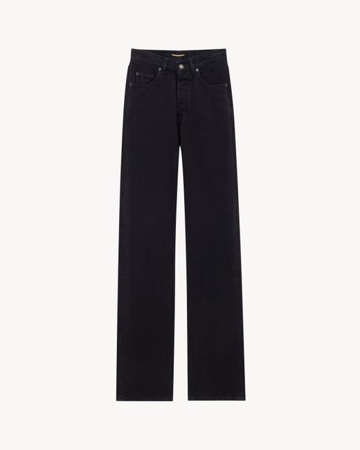 Saint Laurent Blue V-Waist Long Baggy Jeans