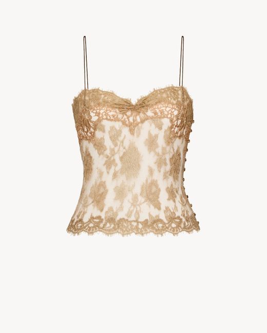 Saint Laurent Natural Lace Camisole