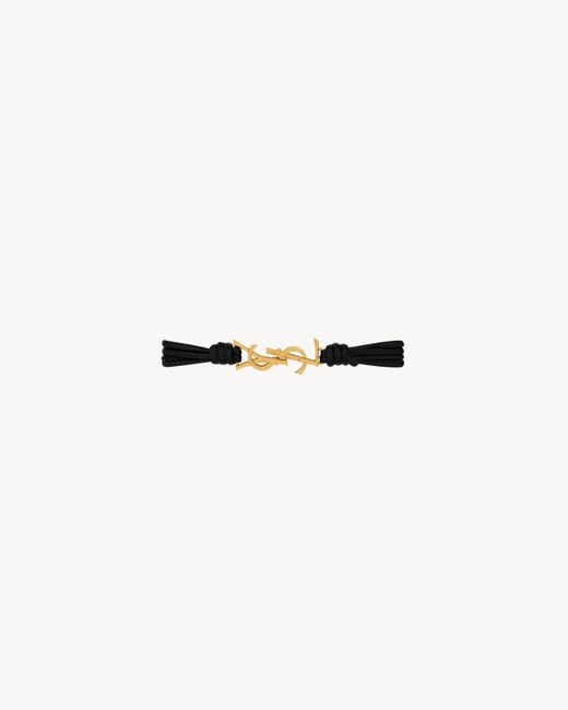 Saint Laurent White Cassandre Multi-Strand Bracelet