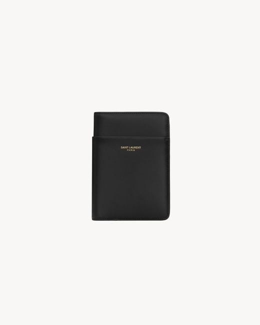 Saint Laurent Black Paris Passport Case for men