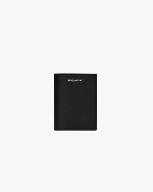 Saint Laurent White Paris Credit Card Wallet for men