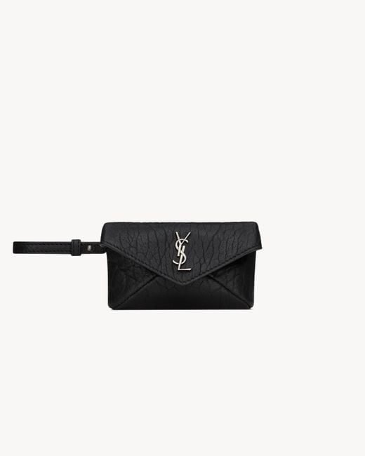 メンズ Saint Laurent Saint Laone Sizerent カサンドラ マイクロ エンベロープ（グレインレザー） Black