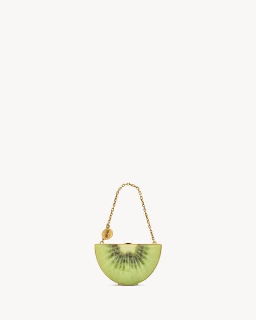Saint Laurent Multicolor Evening Mini Kiwi Clutch