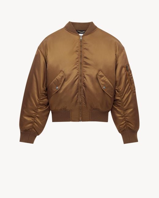 Saint Laurent Brown Saint Laone Sizerent Bomber Jacket