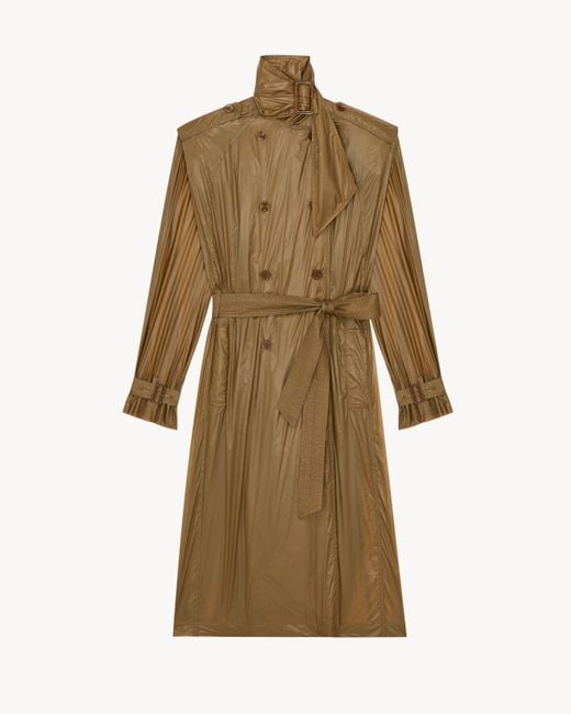 Saint Laurent Natural Lavallière Trench Coat