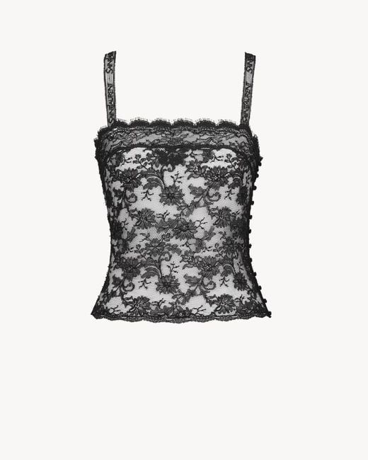 Saint Laurent Black Lace Camisole